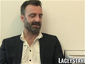 LACEYSTARR - GILF slurps Pascal white jism after fuckfest