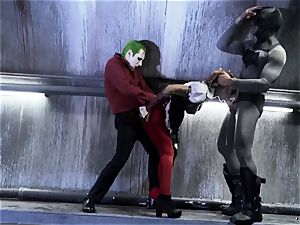 porno parody DC hardcore - buttfuck 3some in Gotham's hallway
